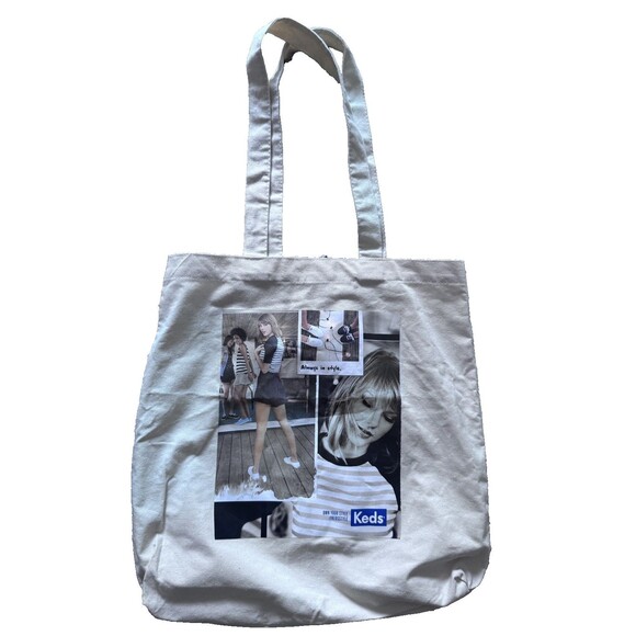 Taylor Swift Keds Tote Bag Limited Edition Promotional Cream Canvas Large - Picture 1 of 3
